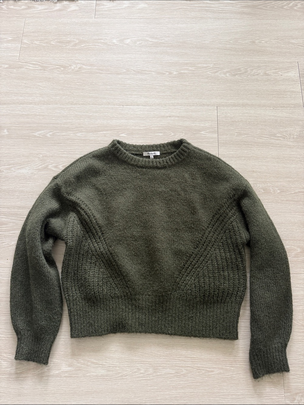 Madewell Olive Green Crewneck Knit Sweater